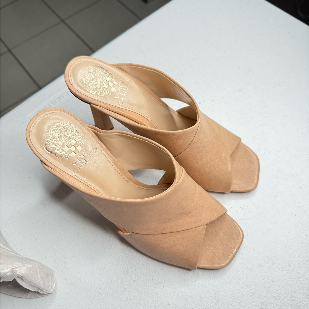 Vince Camuto Women's Tan Open-Toe Heels